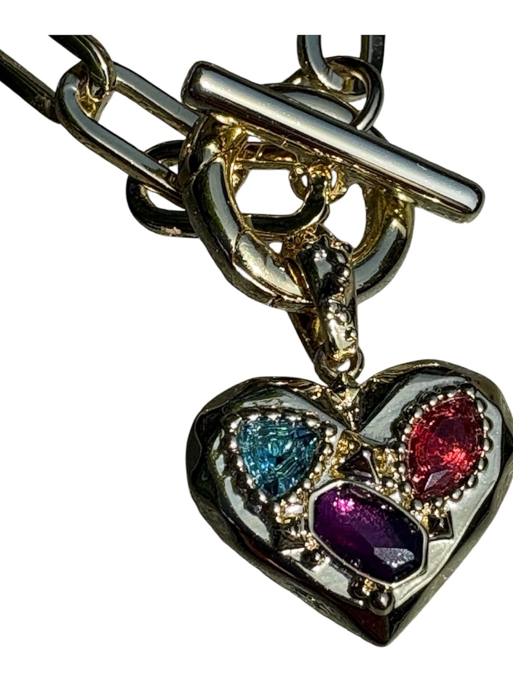 Kendra Scott Penny Gold Heart Chain Bracelet in Multi Mix NWT - Picture 2 of 8